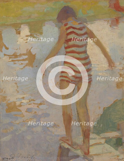 Swimmer Girl, 1913. Creator: Oskari Paatela.