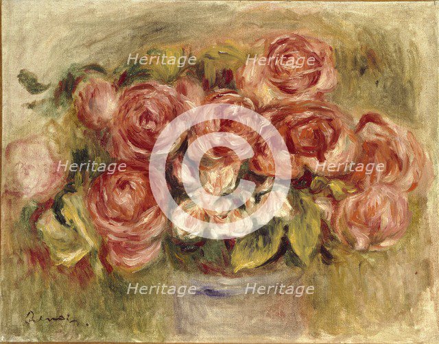 Still Life of Roses in a Vase, 1880s and 1890s. Artist: Pierre-Auguste Renoir.
