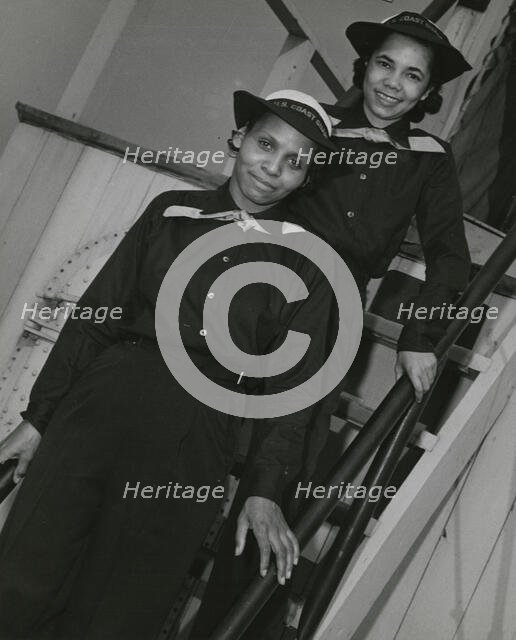 SPARS Olivia Hooker, of Columbus, Ohio, and Aileen Anita Cooke, of Los Angeles, Ca..., ca.1945. Creator: Unknown.