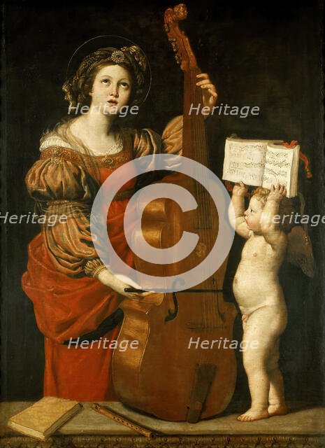 Saint Cecilia Playing the Viol, c. 1616-1617. Creator: Domenichino (1581-1641).