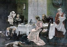 'The luncheon of Camille Desmoulins', 1892. Artist: Leopold Flameng