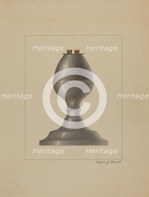 Lamp, 1935/1942. Creator: Eugene Barrell.