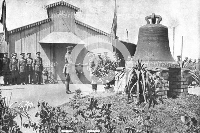 Belgian Bell Recovered; The victors of Messines were commanded..., 1917. Creator: Unknown.