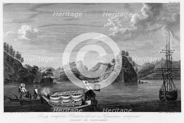 View of Papenberkh Island and Rat's Island, 1813. Creator: Ivan Vasil'evich Chesky.