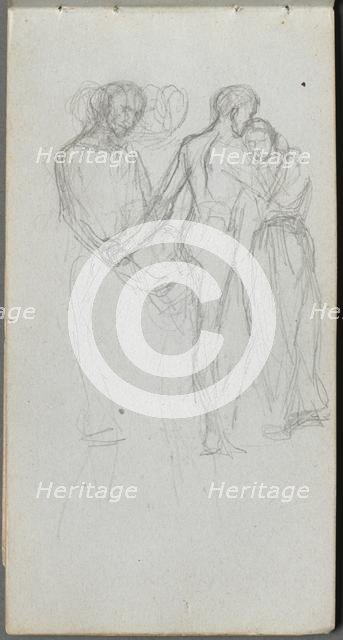 Sketchbook, page 10: Figures Embracing. Creator: Ernest Meissonier (French, 1815-1891).