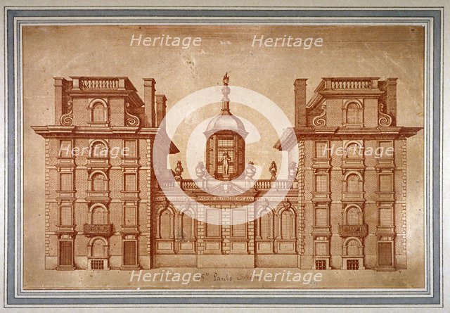 View of St Paul's School, City of London, c1670. Artist: Unknown