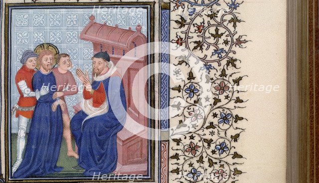 Christ before Pilate (Book of Hours), 1400s. Artist: Master of Troyes (active 1400-1415)
