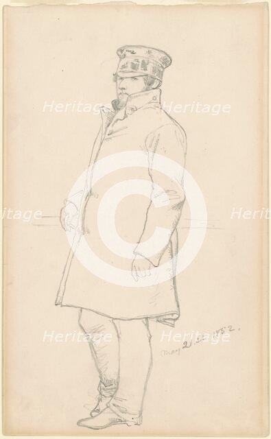 Man in Cap and Coat, 1852. Creator: Emanuel Gottlieb Leutze.
