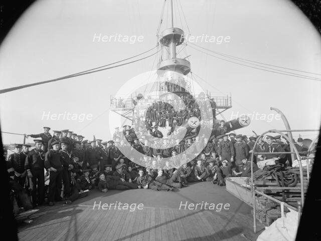 U.S.S. Iowa, ship's company, (1898?). Creator: William H. Jackson.