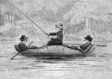 Fishing on the Ristigouche, in Canada - drawing by Princess Louise, 1880. Creator: Unknown.