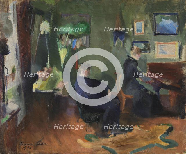 Music, Interior from Kristiania, 1890. Creator: Harriet Backer.