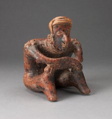 Seated Male Figure Leaning Forward with Arms Crossed over Knees, c. A.D. 200. Creator: Unknown.