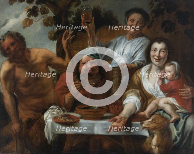Le satyre et le paysan, between 1644 and 1645. Creators: Jacob Jordaens, Workshop of Jacob Jordaens.