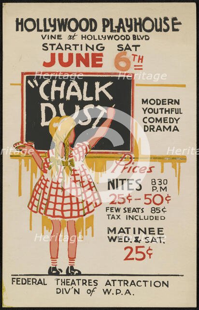 Chalk Dust, Hollywood, CA, [193-]. Creator: Unknown.