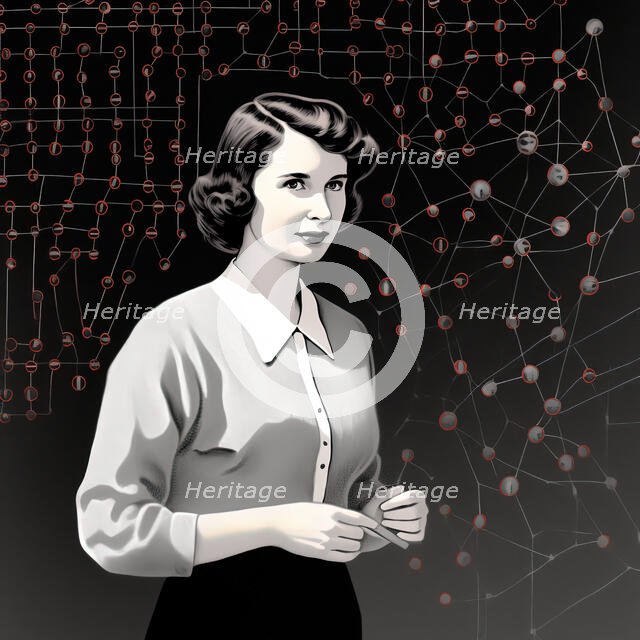 AI IMAGE - Portrait of Rosalind Franklin, 1940s, (2023). Creator: Heritage Images.