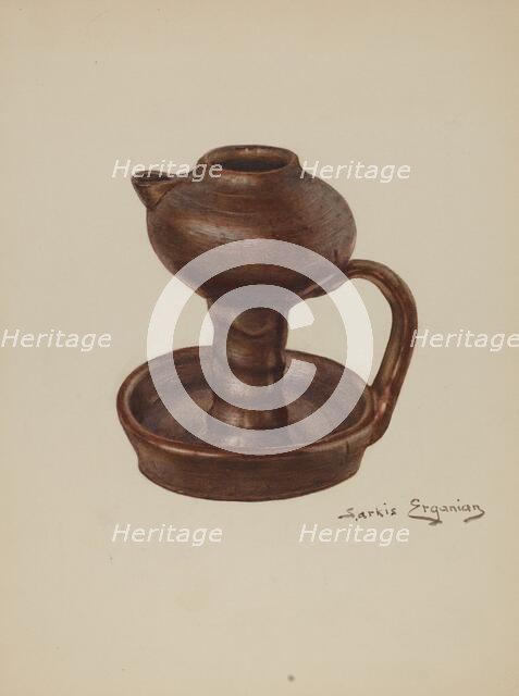 Grease Lamp, c. 1939. Creator: Sarkis Erganian.