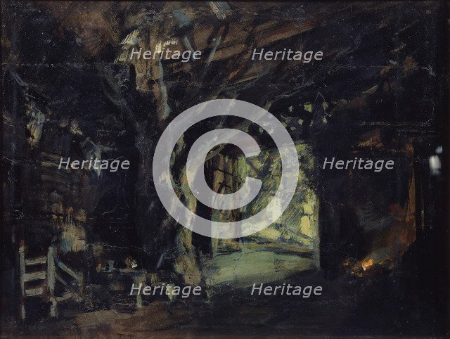 Stage design for the opera The Valkyrie by R. Wagner, 1919. Artist: Korovin, Konstantin Alexeyevich (1861-1939)