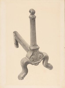 Andiron (one of pair), c. 1938. Creator: Herman Bader.