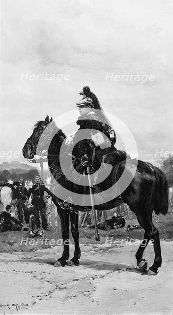 A Dragoon on Horseback, 1876. Creator: Jean Baptiste Edouard Detaille.