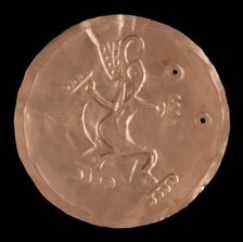 Circular pendant with alligator, 800-1200. Creator: Unknown.