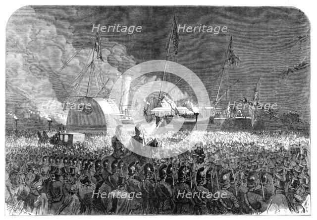 Visit of the Prince and Princess of Wales to Sweden: embarkation in the royal yacht Osborne…, 1864. Creator: Unknown.