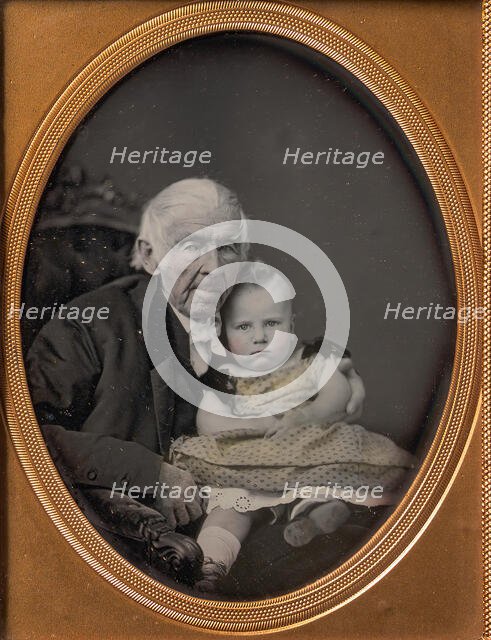 Josiah Bunting, 85, with George M. Bunting, 17 Months, 1850s. Creator: Samuel Broadbent.