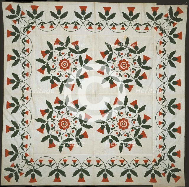 Bedcover (Quilt Top), Pennsylvania, 1850 or later. Creator: Susan Major.