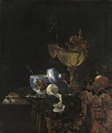 Still Life with a Chinese Bowl, Nautilus Cup and Other Objects, 1662. Creator: Willem Kalf.