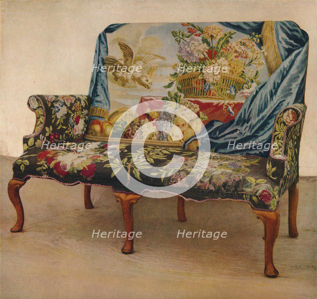 'Walnut Settee with Soho Tapestry, c1730', (1929). Artist: Unknown.