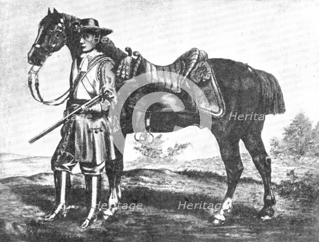 A trooper in the Royal Regiment of Horse, circa 1684, (1909). Creator: Unknown.