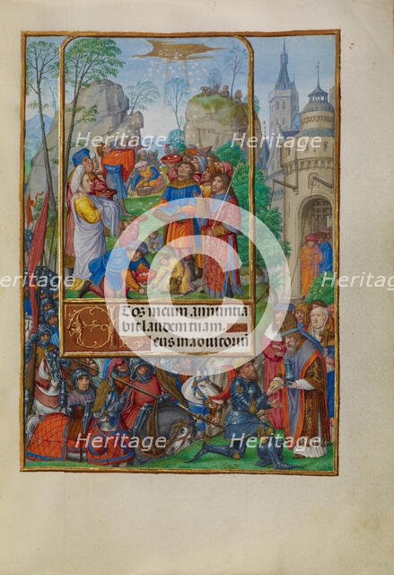 The Israelites Collecting Manna from Heaven; Spinola Hours, about 1510-1520. Creator: Master of James IV of Scotland.