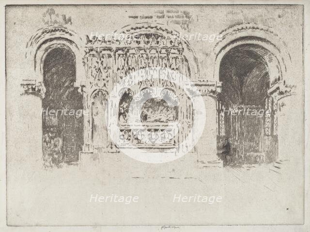 The Founder's Tomb, Church of Saint Bartholomew the Great, 1903. Creator: Joseph Pennell.