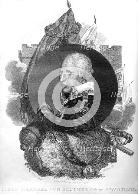 Field Marshal von Blucher, Prince of Wagstadt, 1816.Artist: T Wallis