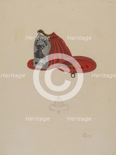 Fireman's Hat, 1937. Creator: Lang, William.