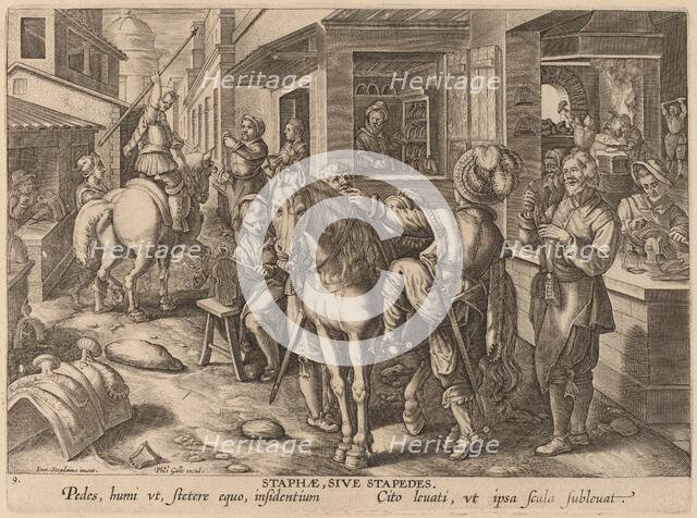 Equestrian Harnesses: pl.9, c. 1580/1590. Creator: Theodoor Galle.