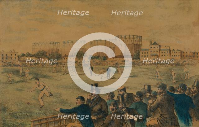'International Cricket Match at Kennington Oval', late 19th century. Creator: Unknown.