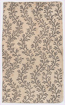 Sheet with overall curved vine pattern, 19th century. Creator: Anon.