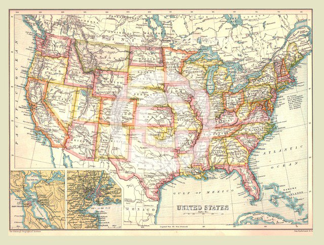 Map of the United States, 1902.  Creator: Unknown.