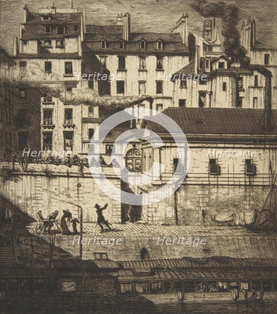 The Mortuary, Paris (La Morgue), 1854. Creator: Charles Meryon.