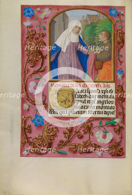 Saint Elizabeth; Spinola Hours, about 1510-1520. Creator: Workshop of Master of the First Prayer Book of Maximilian.