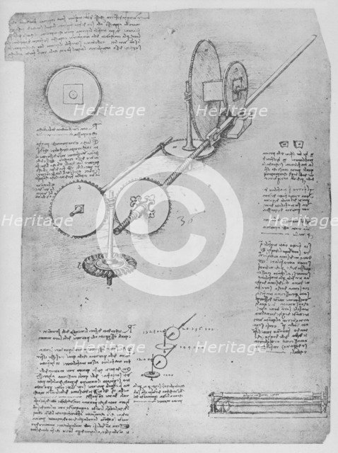'Machine for Shaping Iron Rods for Making Cannon', c1480 (1945). Artist: Leonardo da Vinci.