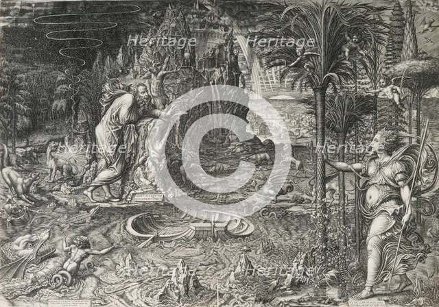 The Allegory of Life (The Dream of Raphael), 1561. Artist: Ghisi, Giorgio (1520-1582)