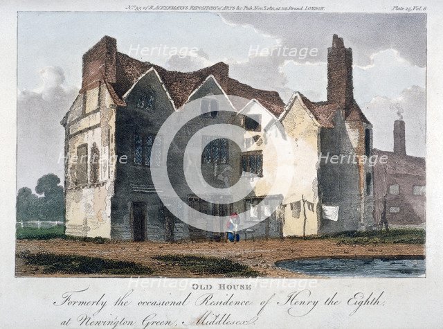 Old house, formerly the occasional residence of Henry VIII at Newington Green, London, 1811.         Artist: Anon