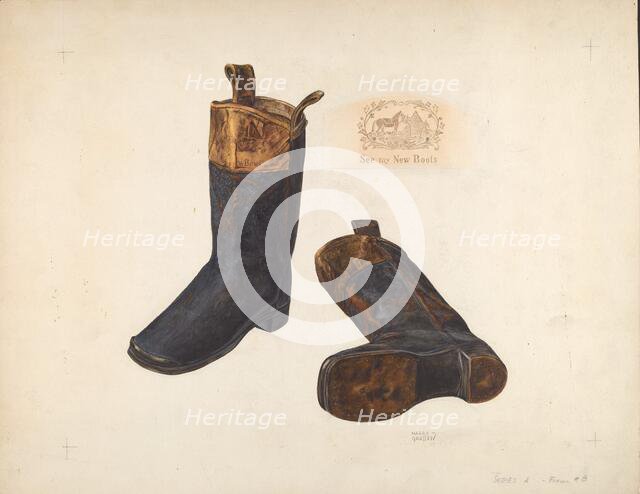 Boy's Boots, c. 1937. Creator: Harry Grossen.