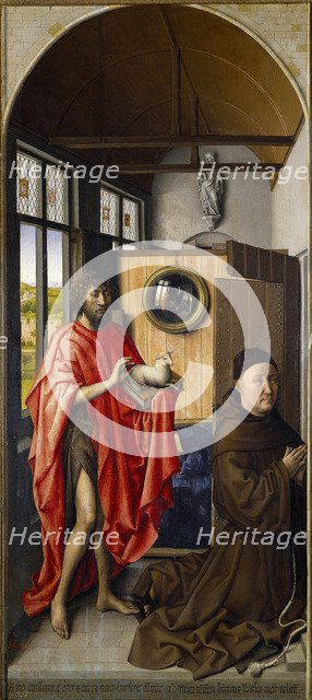 Saint John the Baptist and the Franciscan Heinrich von Werl, 1437. Artist: Campin, Robert (ca. 1375-1444)