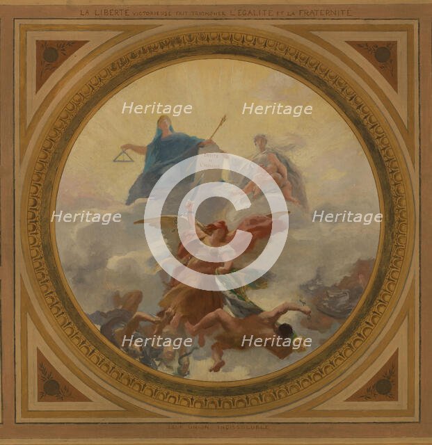 Esquisse pour la mairie du 6ème arrondissement de Paris. Liberté. Egalité. Fraternité, 1887. Creator: Leon Pierre Urbain Bourgeois.