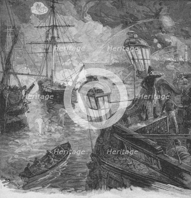 Sir Richard Strachan Kept Up For Several Hours A Tremendous Cannonade, 1902. Artist: Unknown.