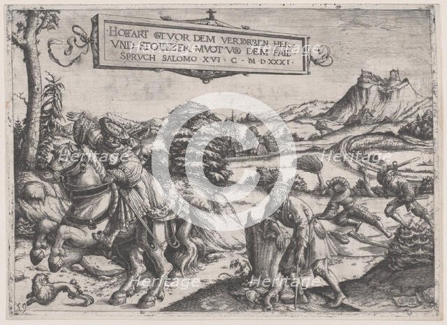 Pride goeth before a fall, 1531. Creator: Christoph Bockstorffer.