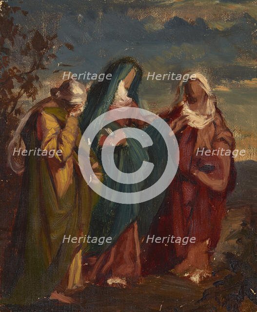 Sketch to the Painting "Three Marys Walking to Christ's Tomb", c1865. Creator: Jozef Simmler.