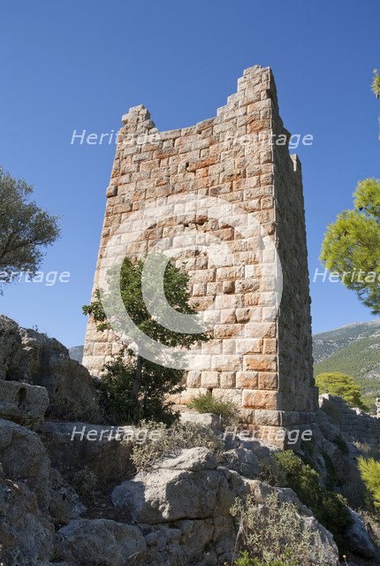 The fortress at Aigosthena, Greece. Artist: Samuel Magal